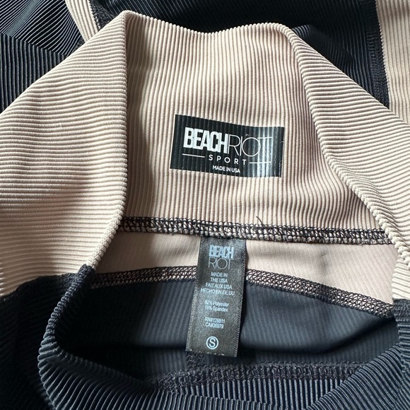 Beach Riot Colorblock Black with Tan Leggings Size Small - Picture 7 of 13
